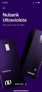 Referência histórica de apresentação do cartão Nubank Ultravioleta